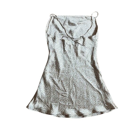 Abercrombie and Fitch Y2K Slip Dress Womens Small Cowl Neck Cheetah Print Mini - Picture 9 of 16